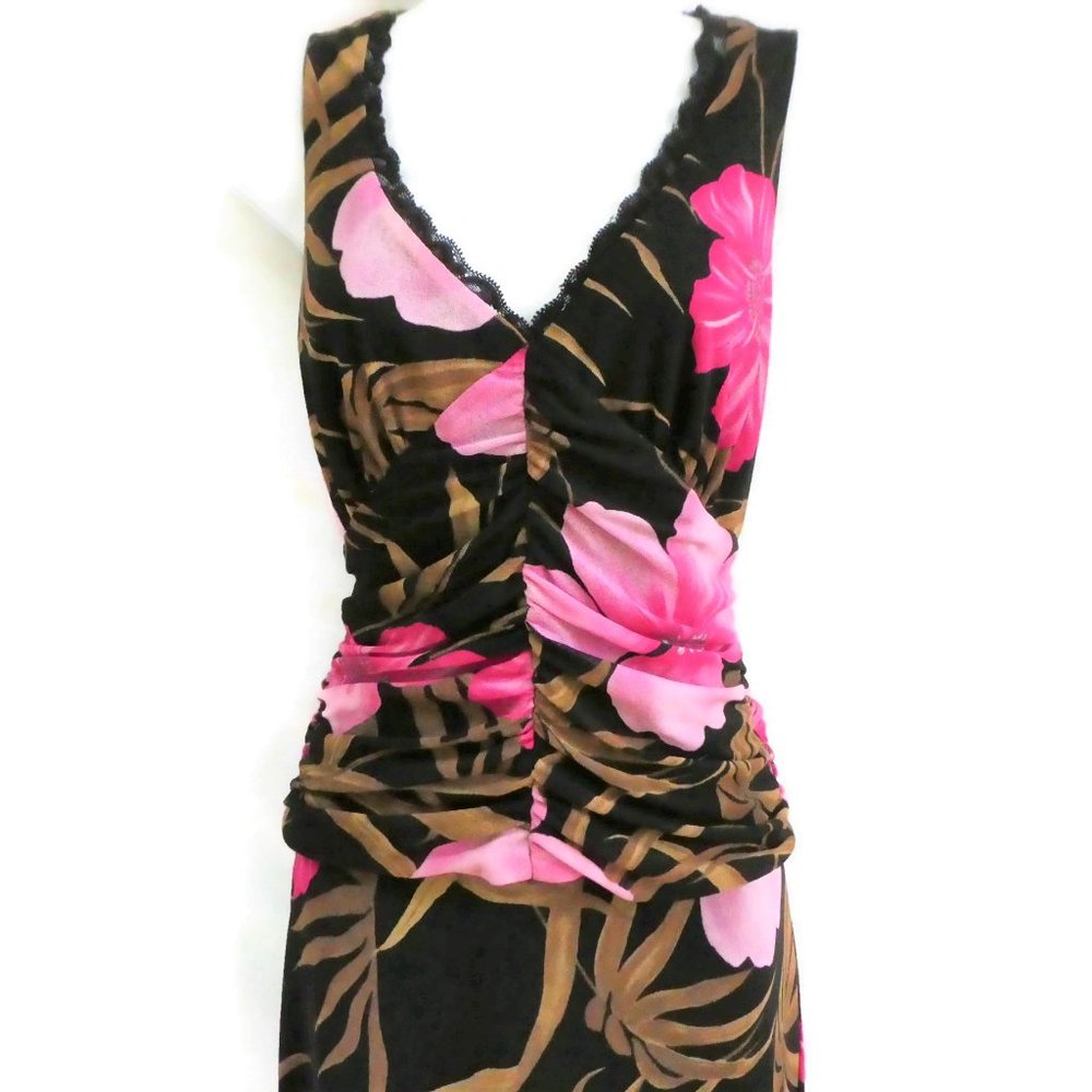 Romantic Cache Skirt Suit Set Hawaiian Ruched Asym Lined M - Picture 5 of 11